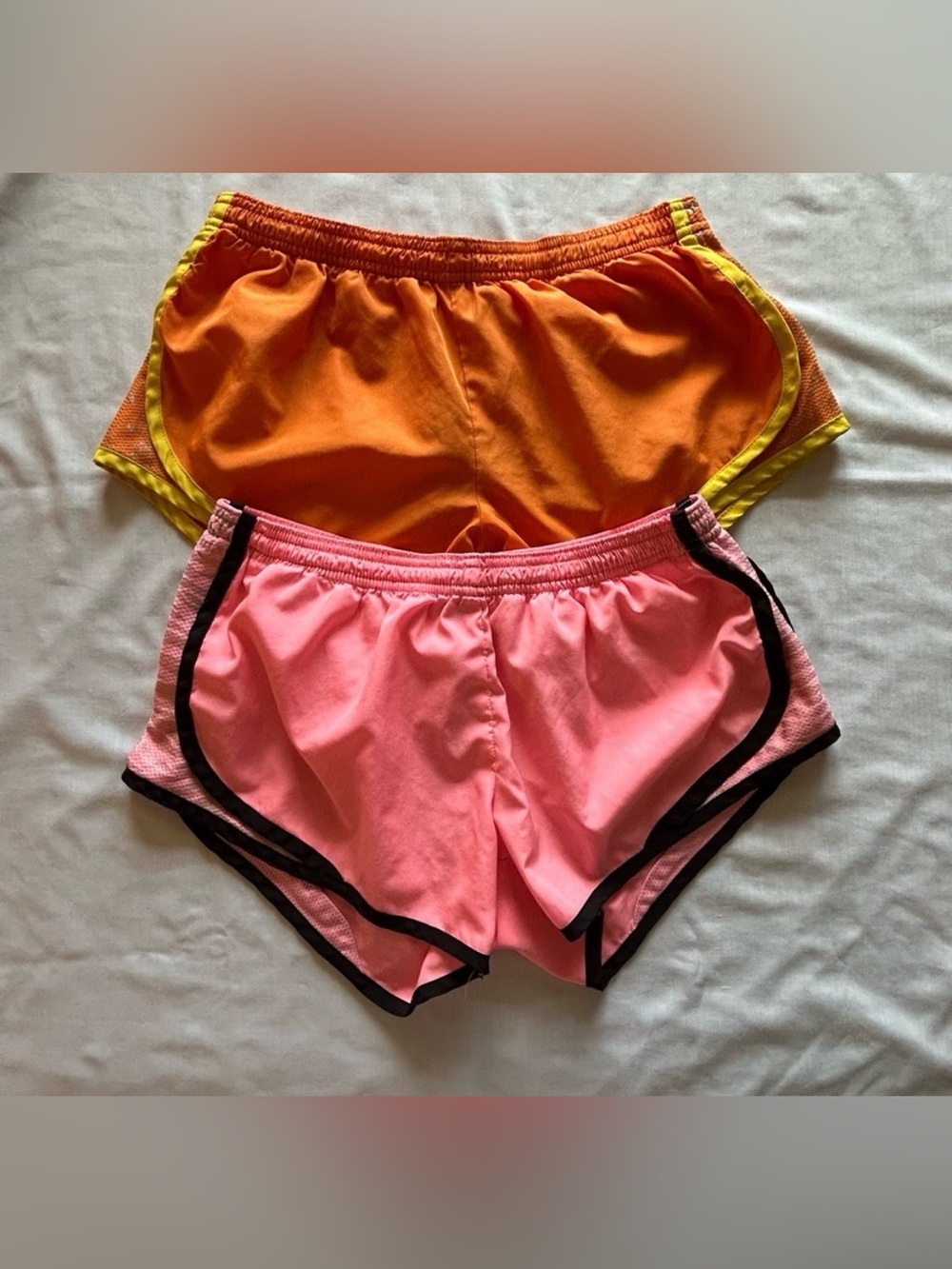 💥Derek Heart (Lot of 2) Orange & Pink Athletic Jogging Running Shorts Size S